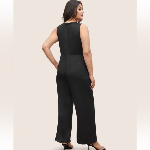 BloomChic Solid Patchwork Pocket Square Neck Sleeveless Jumpsuit us12 - Picture 2 of 7